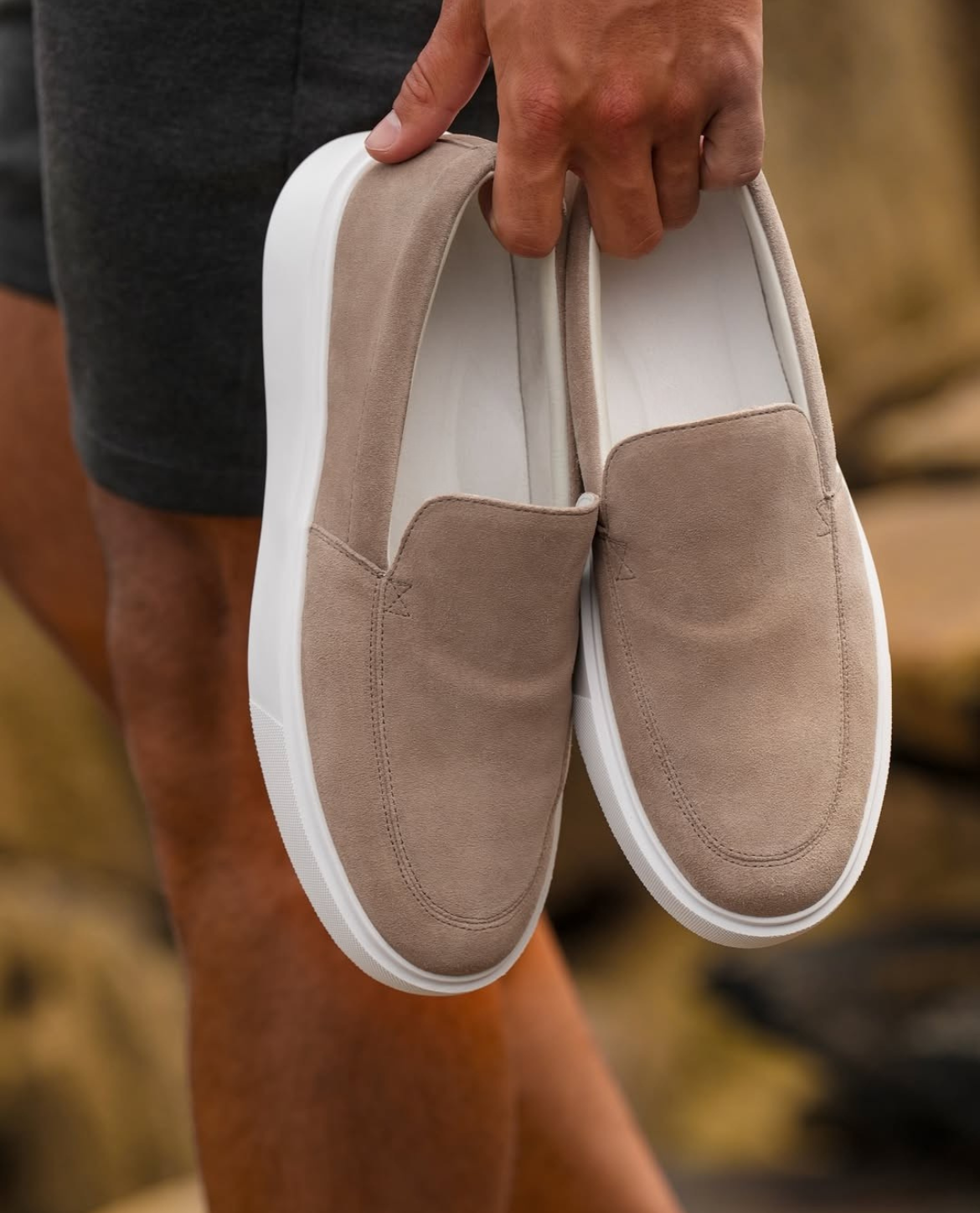 ROCKY SUEDE SLIP ONS