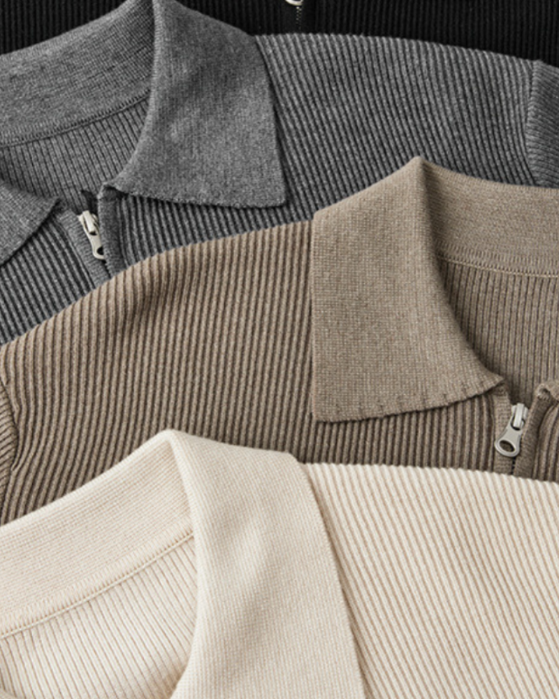 SOREN KNIT LONG-SLEEVE POLO