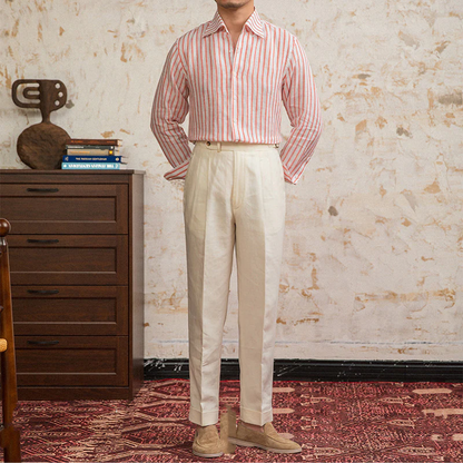 LORENZO STRIPED LINEN SHIRT