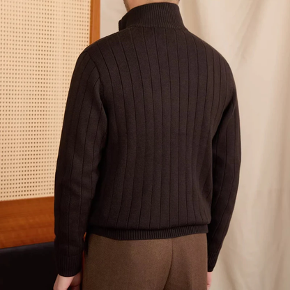 SIMONE RIBBED ZIP CARDIGAN