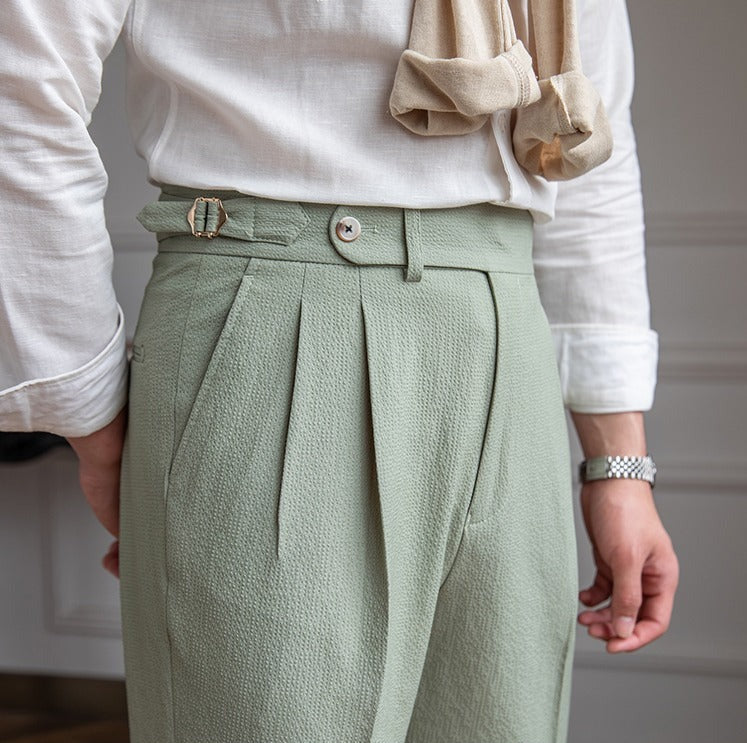 NICOLAS SEERSUCKER TROUSERS