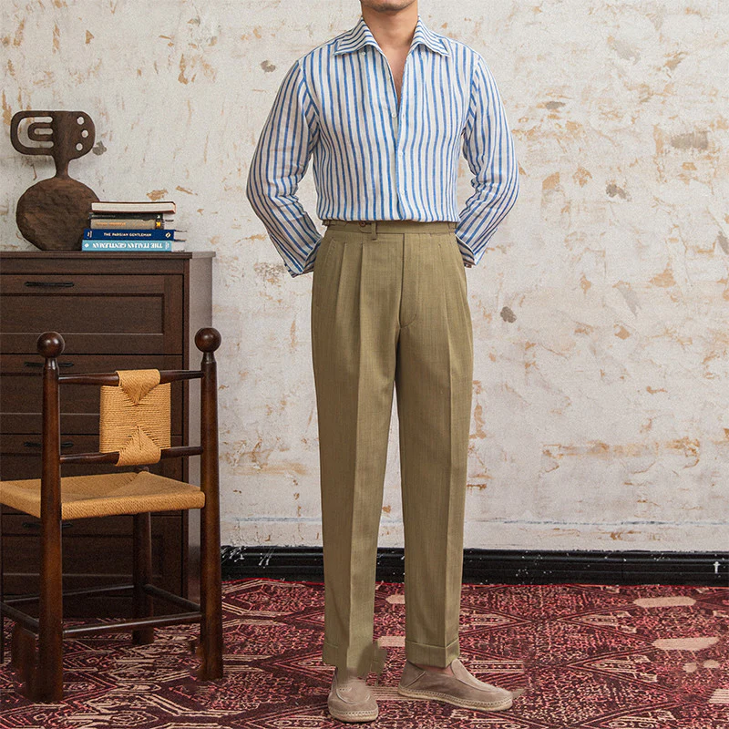 LORENZO STRIPED LINEN SHIRT
