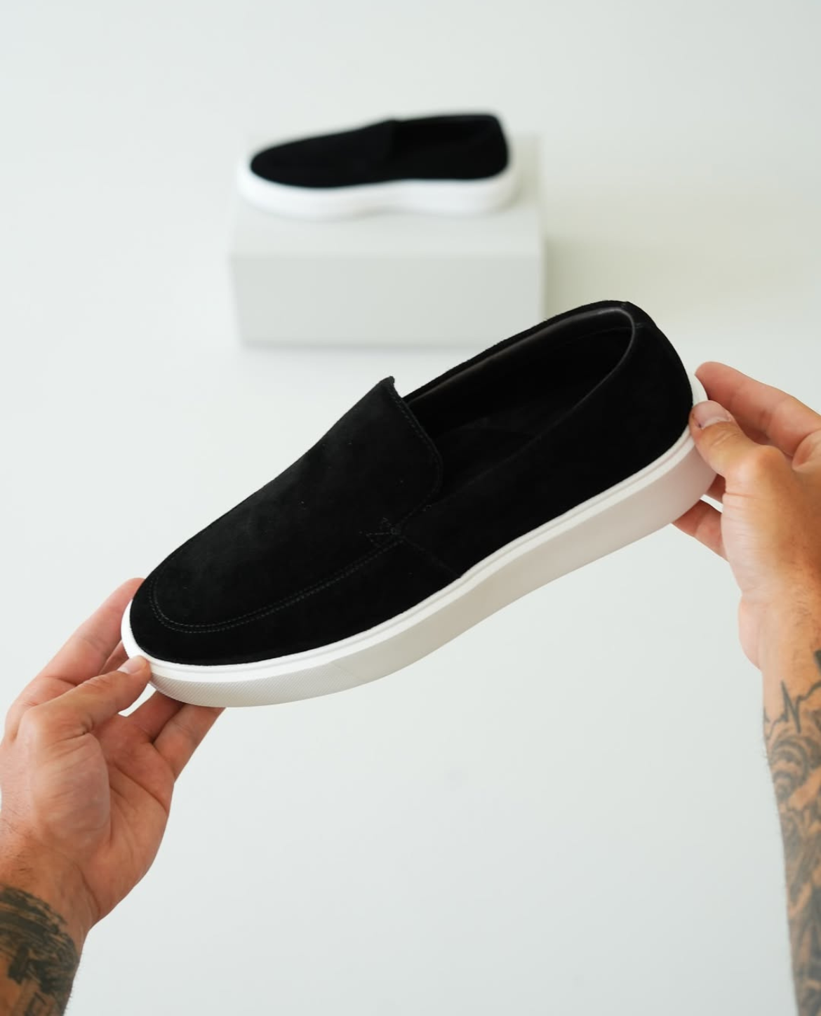 ROCKY SUEDE SLIP ONS