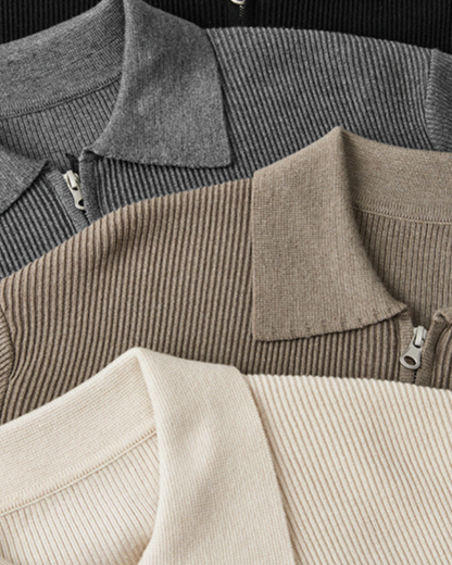 SOREN KNIT LONG-SLEEVE POLO