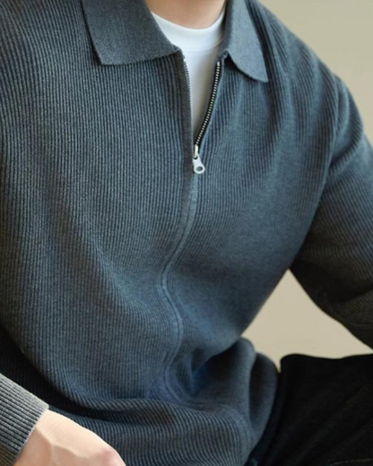 SOREN KNIT LONG-SLEEVE POLO