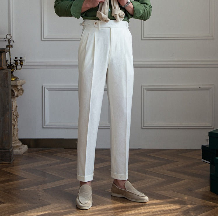 NICOLAS SEERSUCKER TROUSERS