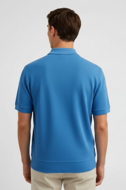 LEON KNIT OPEN-COLLAR POLO