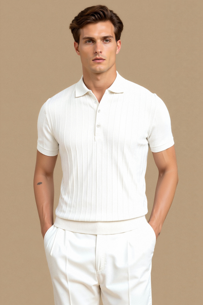 JULIAN RIBBED KNIT POLO