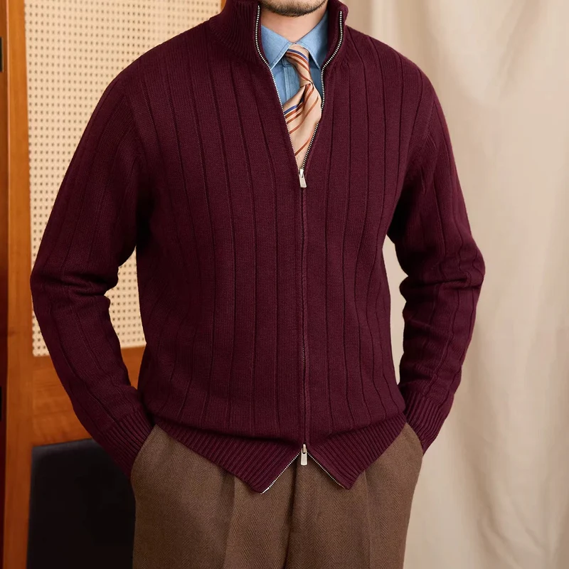 SIMONE RIBBED ZIP CARDIGAN