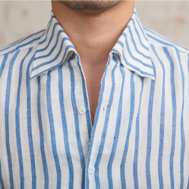 LORENZO STRIPED LINEN SHIRT
