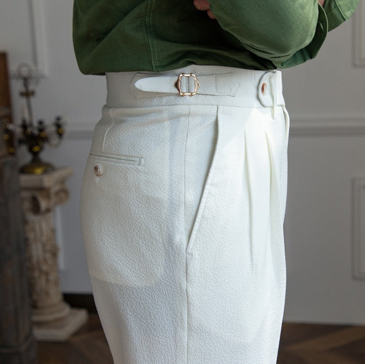 NICOLAS SEERSUCKER TROUSERS