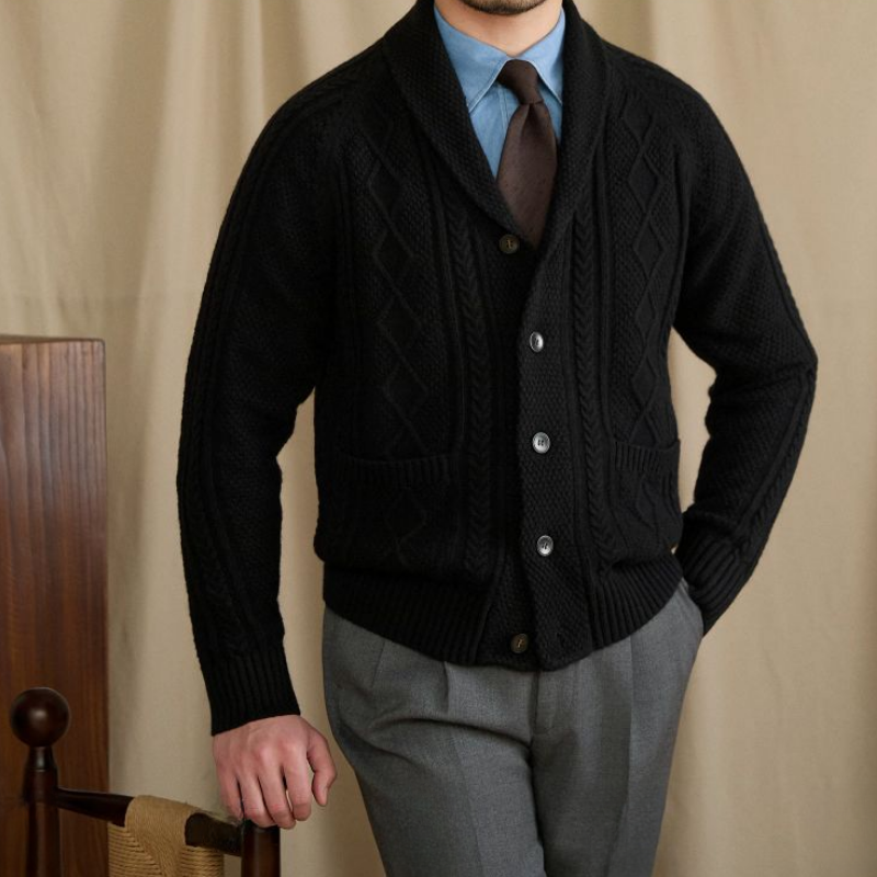 DARIO CABLE KNIT CARDIGAN