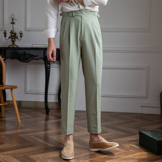 NICOLAS SEERSUCKER TROUSERS