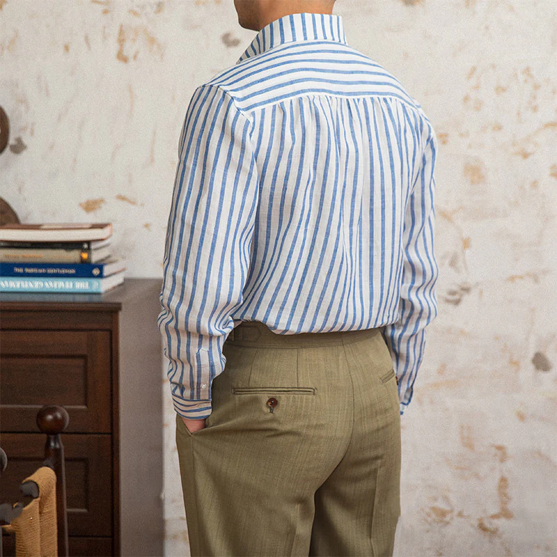 LORENZO STRIPED LINEN SHIRT