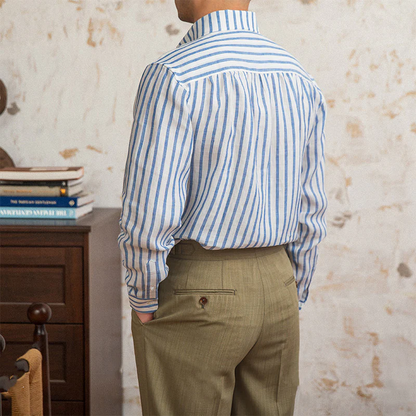 LORENZO STRIPED LINEN SHIRT