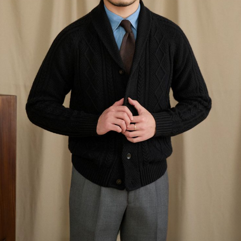 DARIO CABLE KNIT CARDIGAN