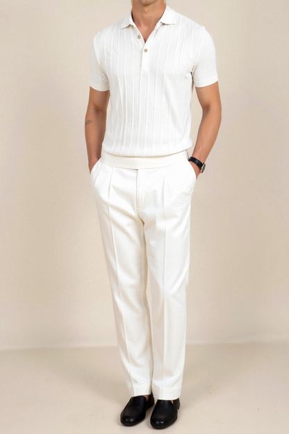 JULIAN RIBBED KNIT POLO