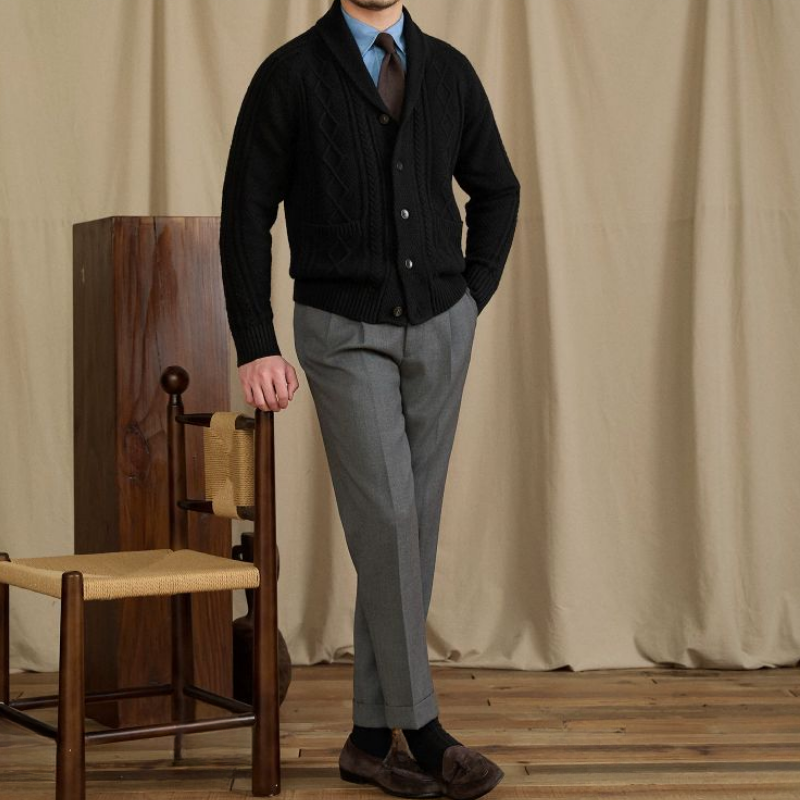 DARIO CABLE KNIT CARDIGAN