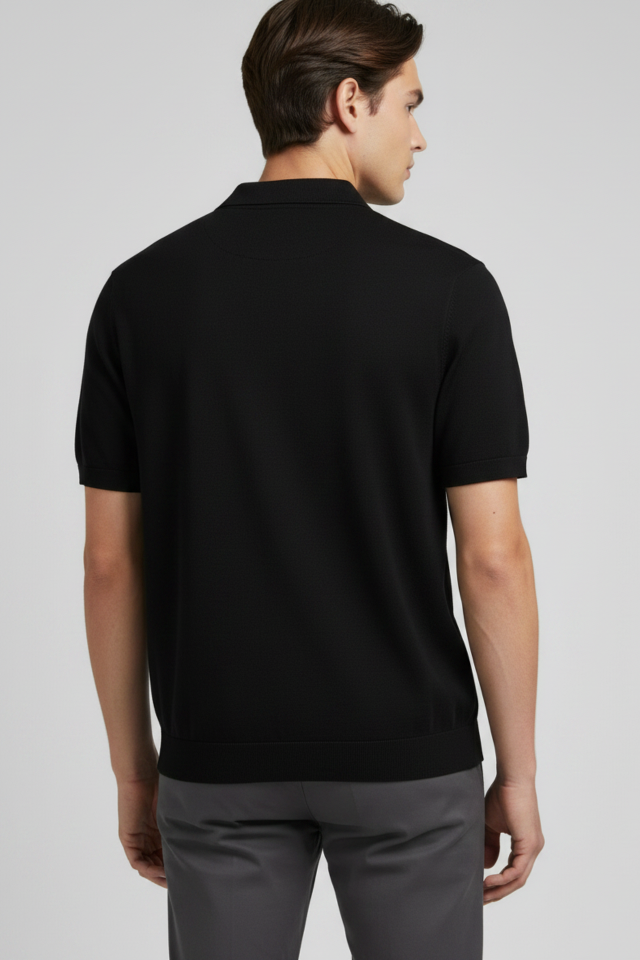 LEON KNIT OPEN-COLLAR POLO