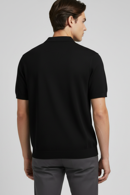 LEON KNIT OPEN-COLLAR POLO
