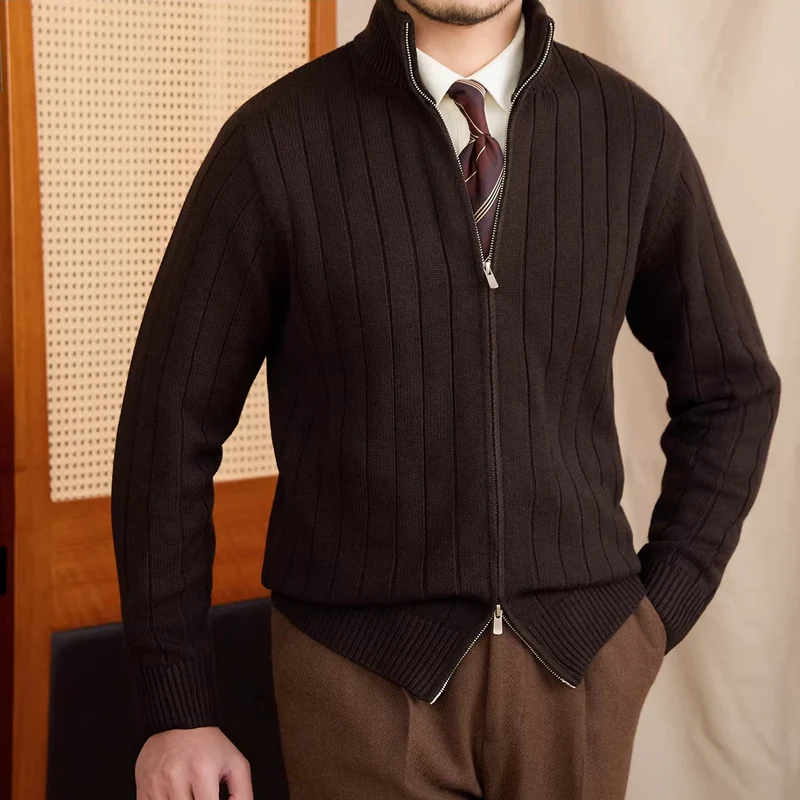 SIMONE RIBBED ZIP CARDIGAN