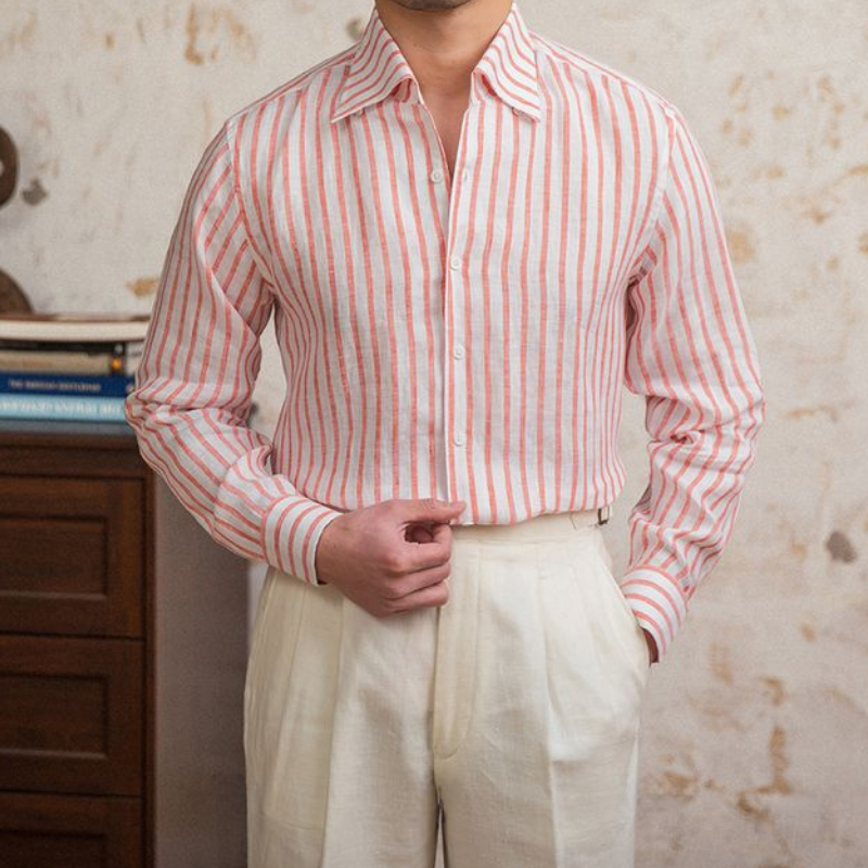 LORENZO STRIPED LINEN SHIRT