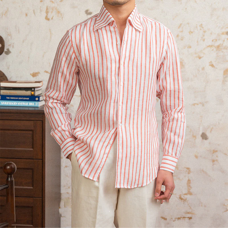 LORENZO STRIPED LINEN SHIRT