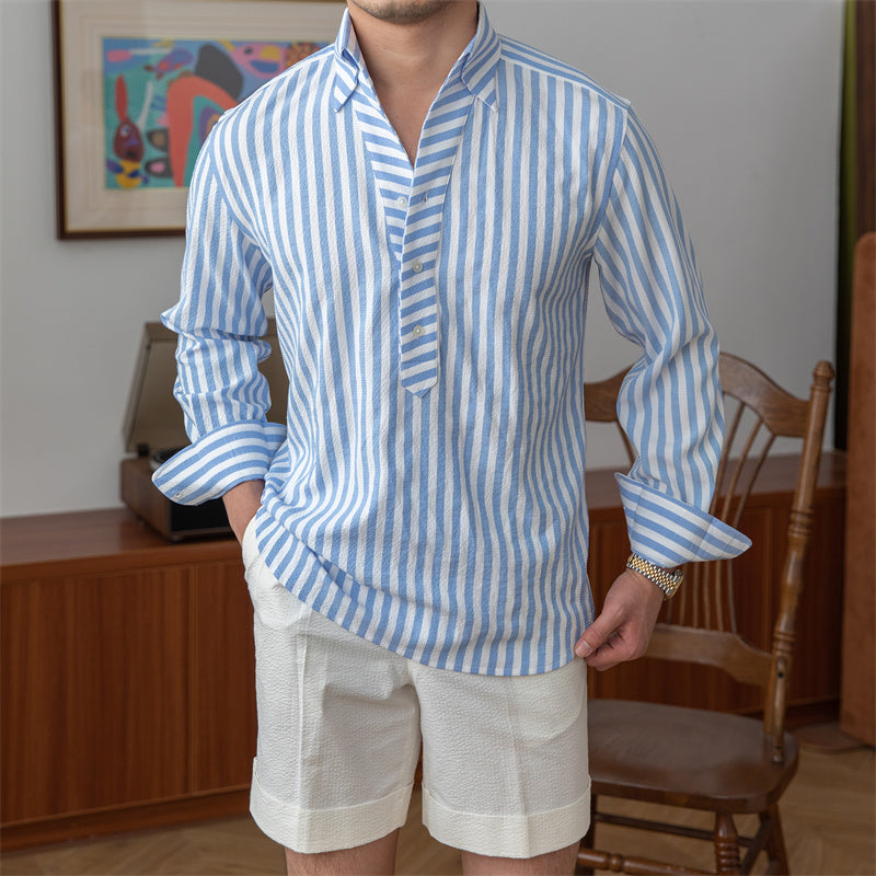 PAULO SEERSUCKER STRIPED SHIRT