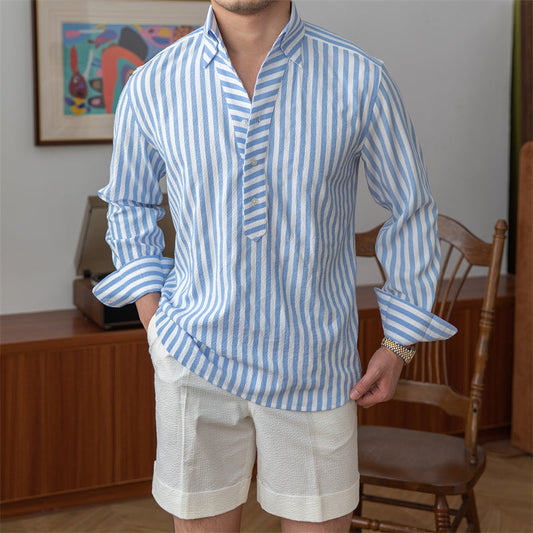 PAULO SEERSUCKER STRIPED SHIRT