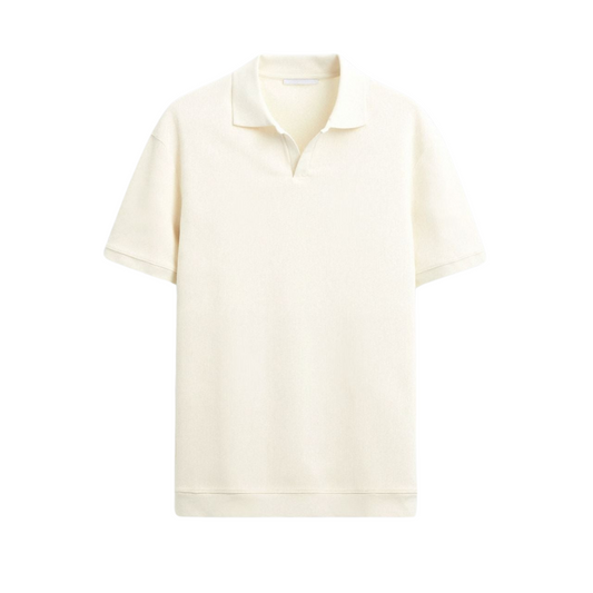 LEON KNIT OPEN-COLLAR POLO