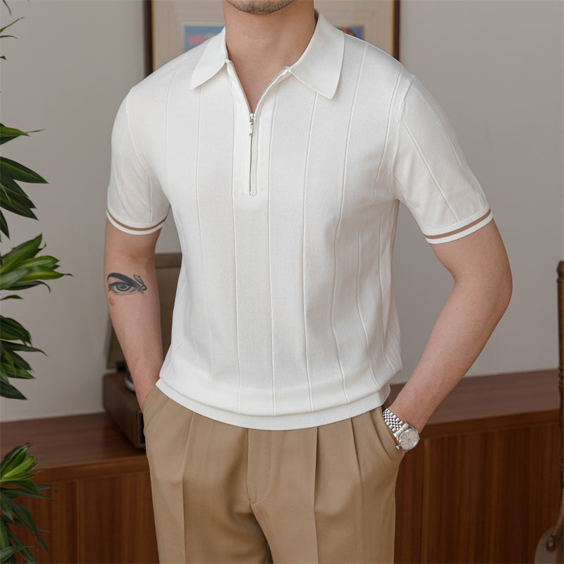 ADONIS PLEATED KNIT POLO – Timeless Men's Clothing | Riccardo Ricci
