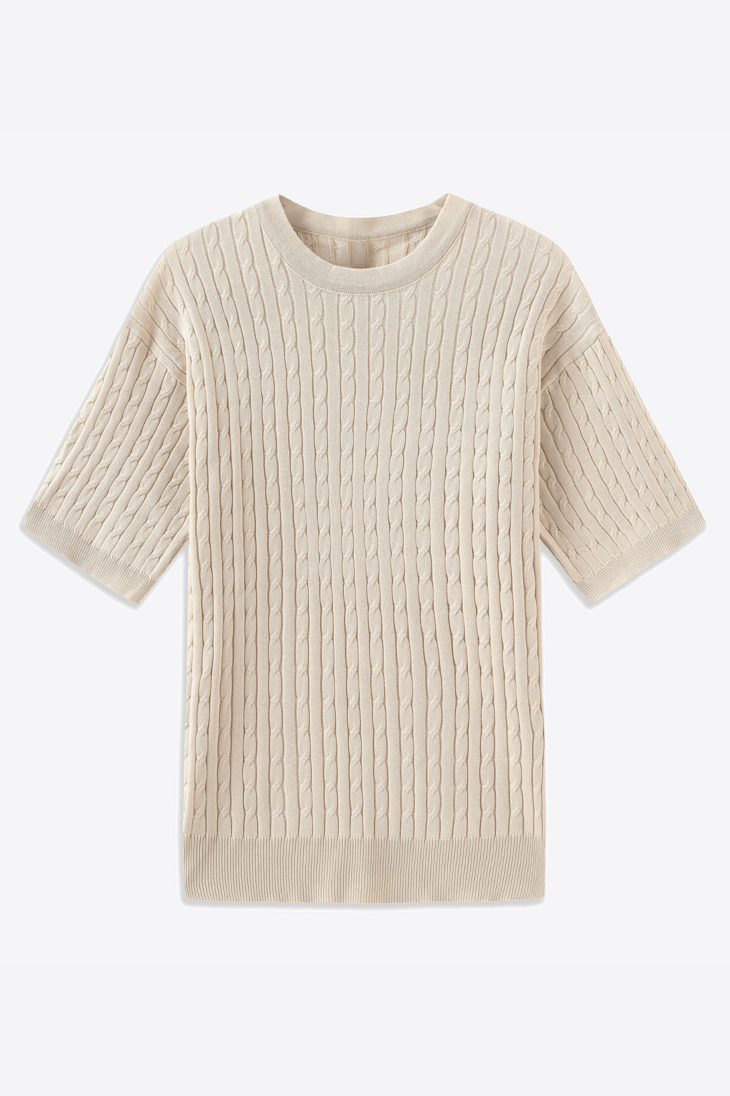 LEO CABLE KNIT SHORT-SLEEVE SHIRT