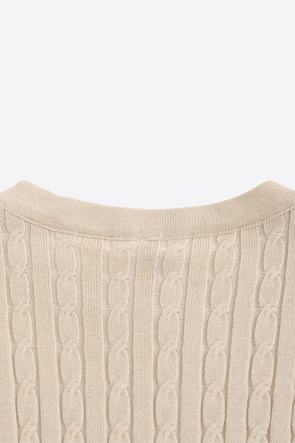 LEO CABLE KNIT SHORT-SLEEVE SHIRT