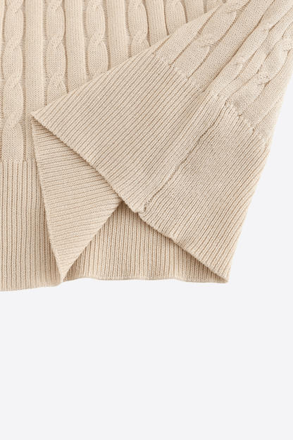 LEO CABLE KNIT SHORT-SLEEVE SHIRT