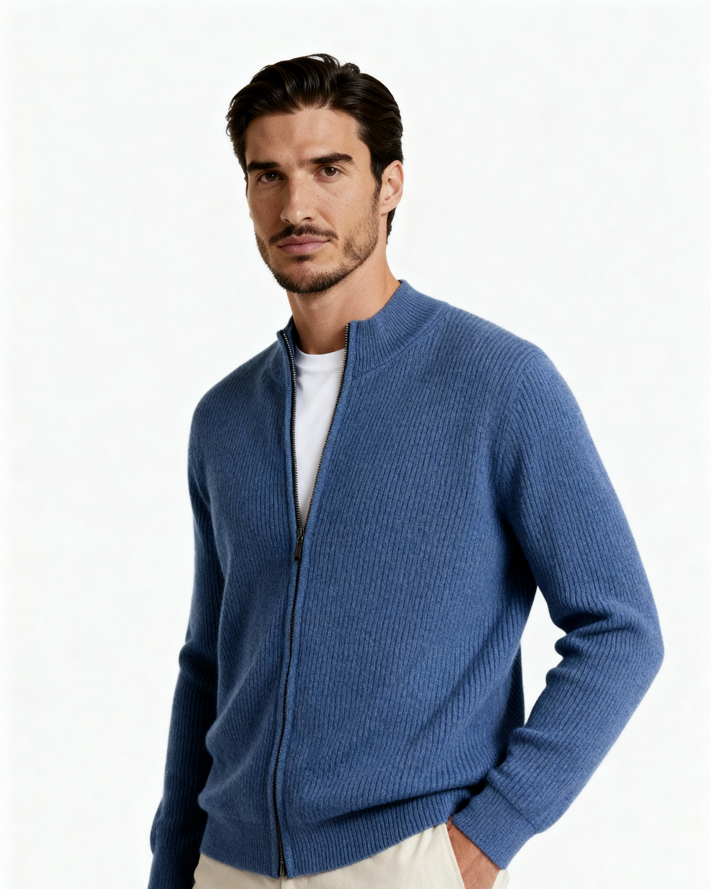 BENNETT MERINO FULL-ZIP SWEATER