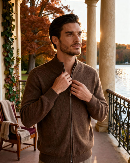 BENNETT MERINO FULL-ZIP SWEATER