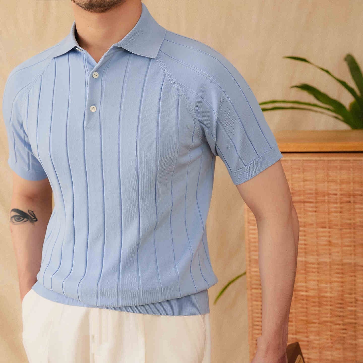MASSIMO RIBBED KNIT POLO