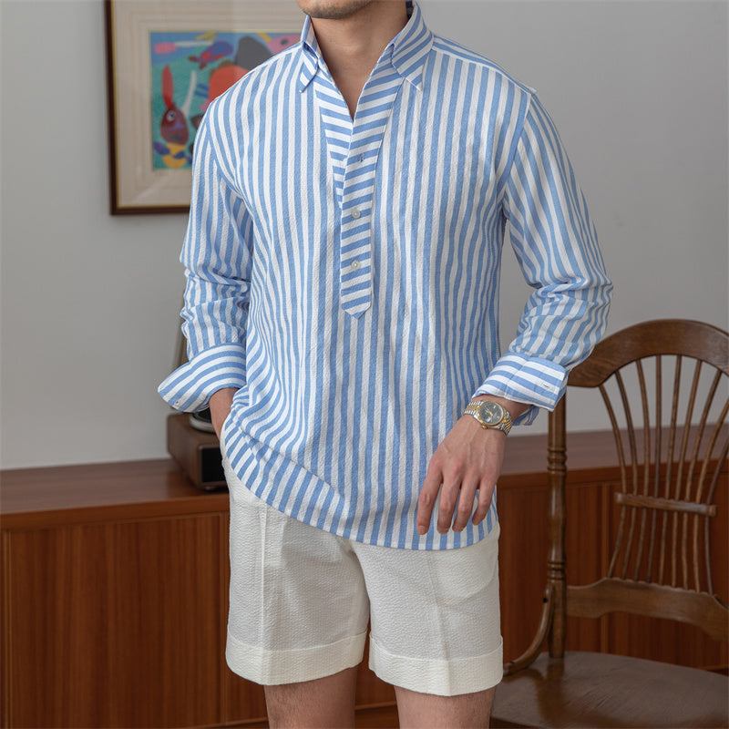 PAULO SEERSUCKER STRIPED SHIRT