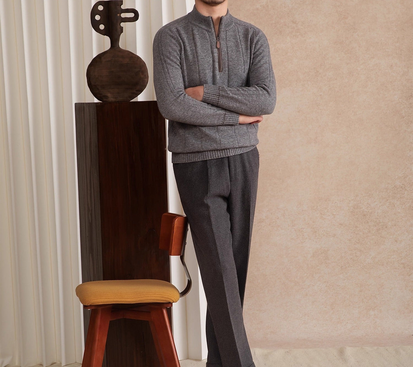 SALVATORE HALF-ZIP KNIT