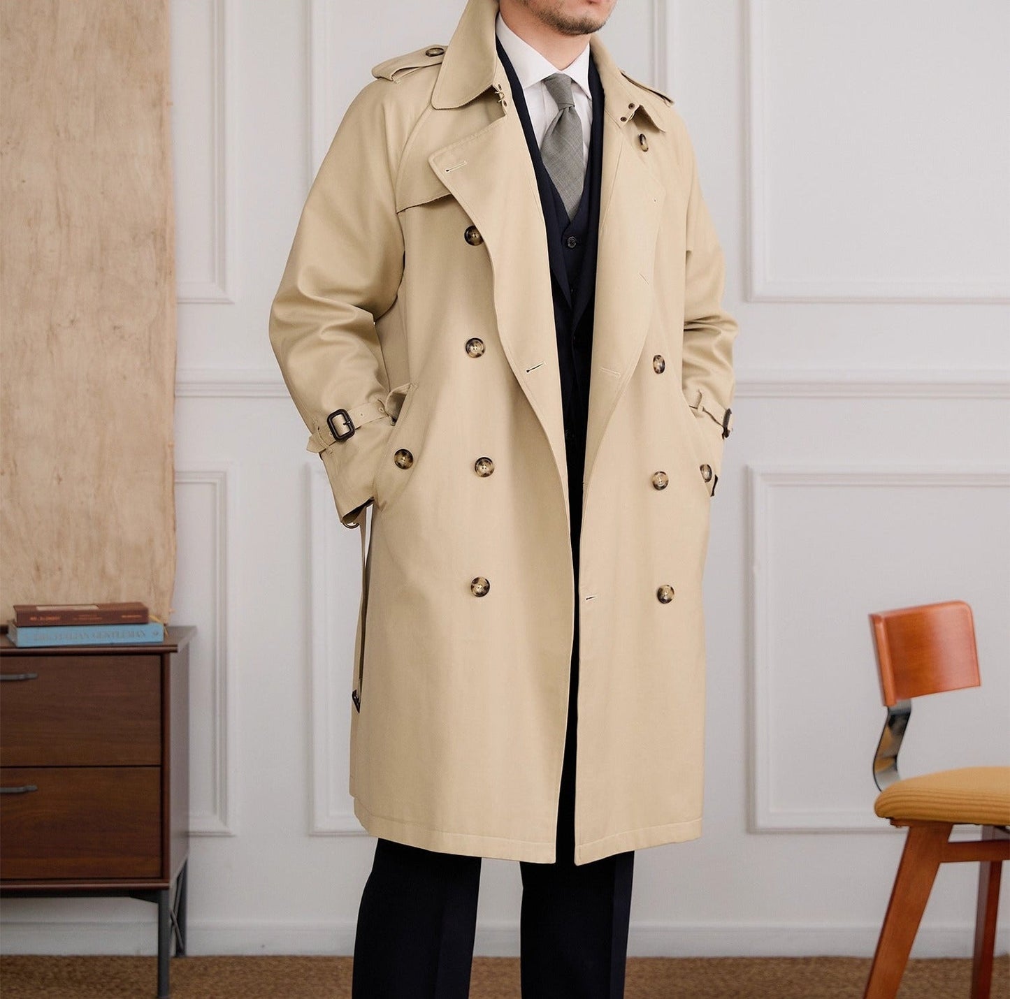 DOMENICO DOUBLE-BREASTED TRENCH COAT