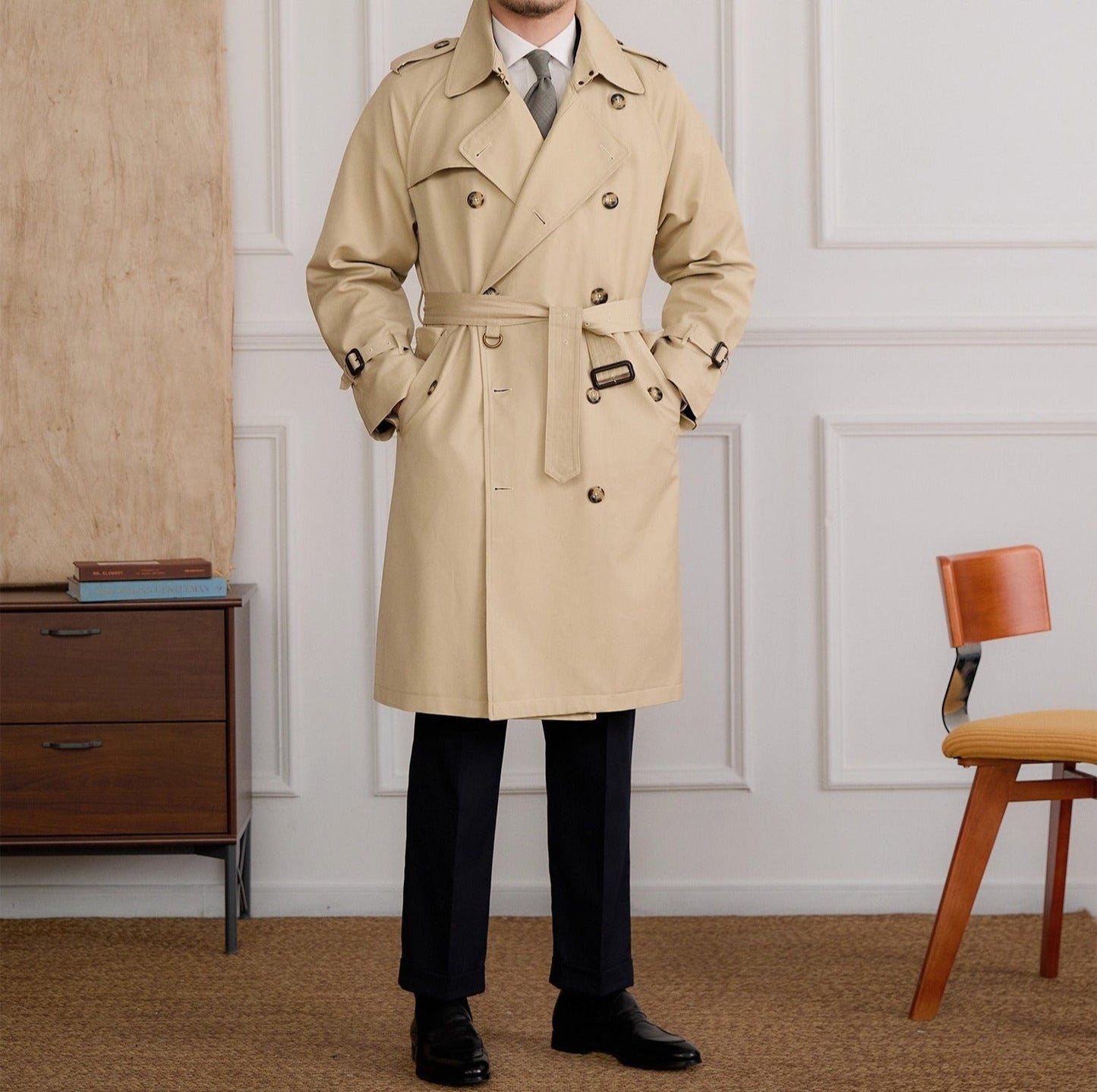 DOMENICO DOUBLE-BREASTED TRENCH COAT