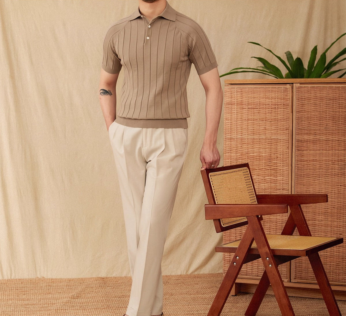 MASSIMO RIBBED KNIT POLO