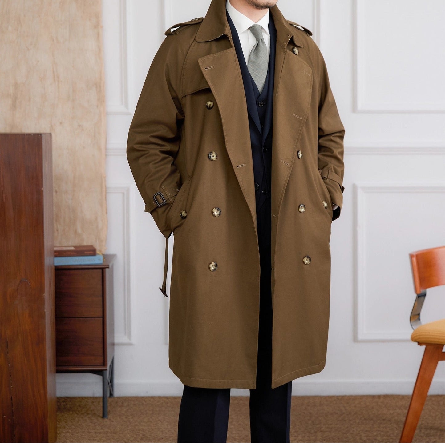 DOMENICO DOUBLE-BREASTED TRENCH COAT